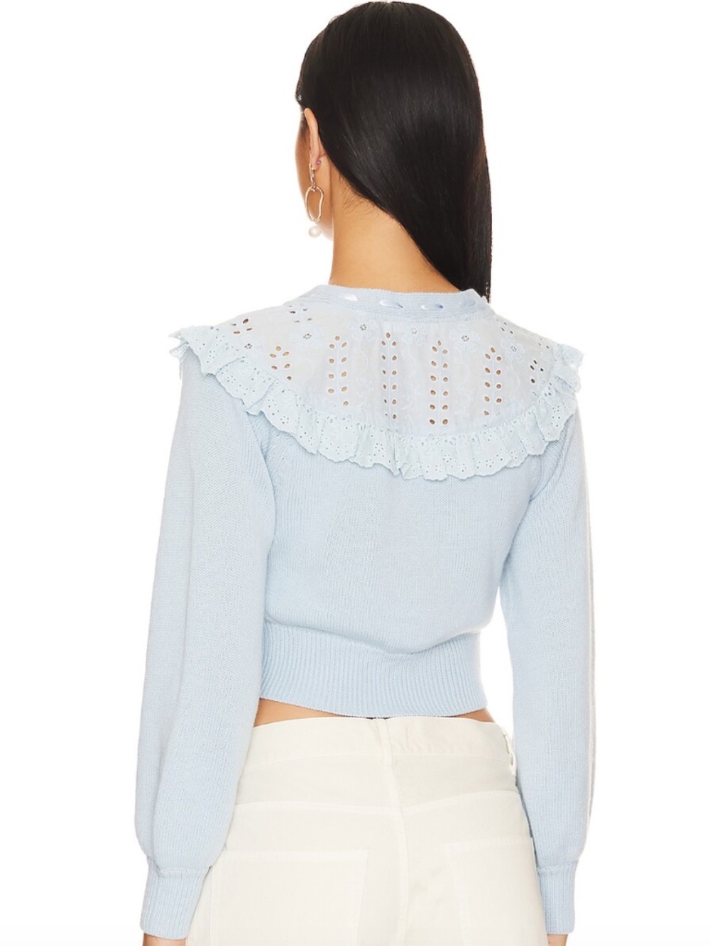 LoveShackFancy Peggy Cardigan in Hydrangea Blue - Picture 7 of 7